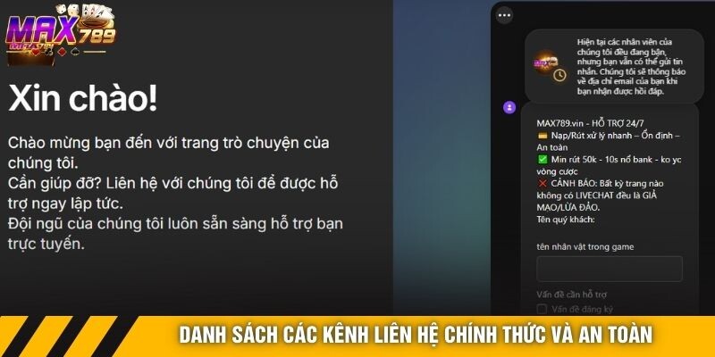 Danh sách các kênh liên hệ chính thức và an toàn